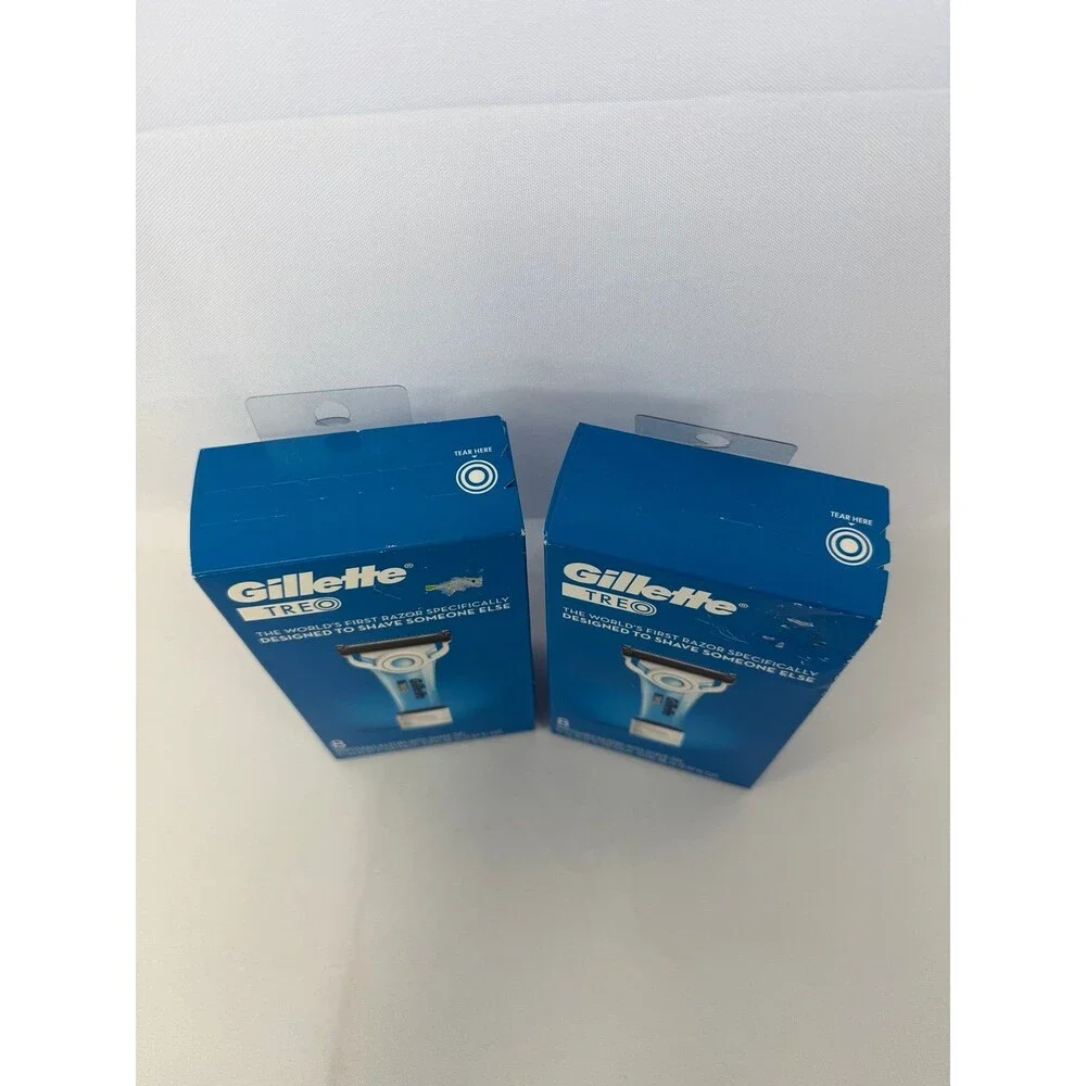 (2) Gillette Treo Caregiver Razor with Built-in Shave Gel Both NEW - SEALED